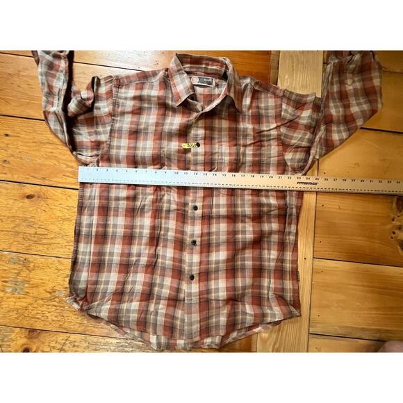 G.H Bass Earth Men's Flannel Button Down Shirt. Size large. earthy colors - Picture 5 of 5